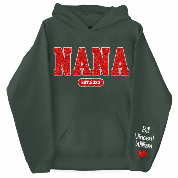 Personalized Glitter Custom Name Mimi Nana Grandma Est And Kids Sweatshirt - Image 10