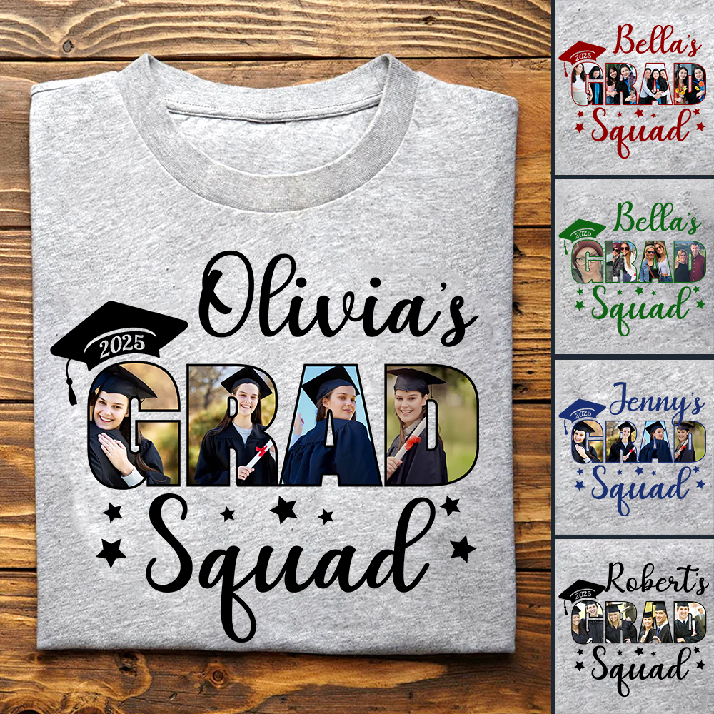 Personalized Grad Squad T-Shirt, Graduation Shirts, Matching Family Graduation Shirts, Graduation Mom, Graduation 2024 Grad Squad K1702