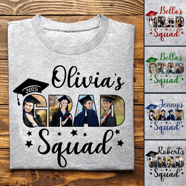 Personalized Grad Squad T-Shirt, Graduation Shirts, Matching Family Graduation Shirts, Graduation Mom, Graduation 2024 Grad Squad K1702