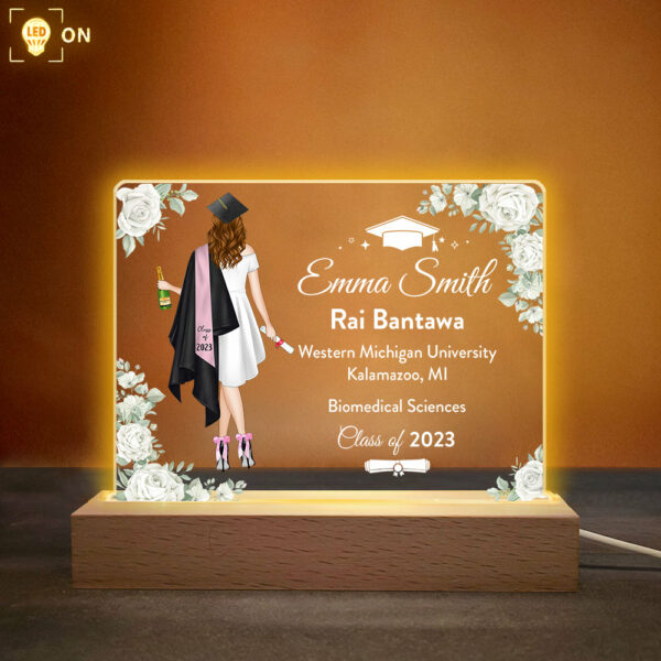 Personalized Graduation 3D Led Light Wooden Graduation Class of 2024 Senior Gift K1702 - Image 7