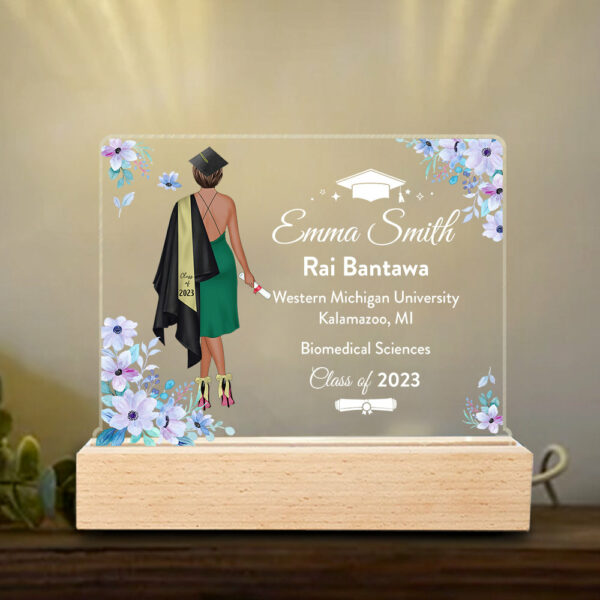 Personalized Graduation 3D Led Light Wooden Graduation Class of 2024 Senior Gift K1702 - Image 4