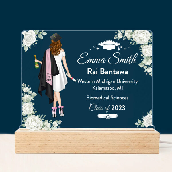 Personalized Graduation 3D Led Light Wooden Graduation Class of 2024 Senior Gift K1702 - Image 5