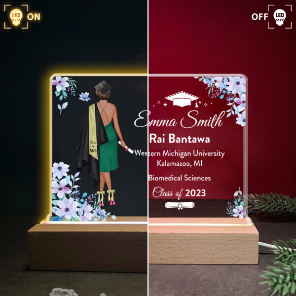 Personalized Graduation 3D Led Light Wooden Graduation Class of 2024 Senior Gift K1702 - Image 6