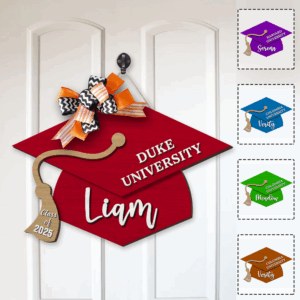Personalized Graduation Door Decoration Name Graduation Hat Wooden Sign For Door Senior 2025