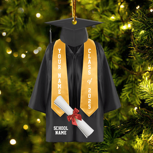 Personalized Graduation Ornament, Custom Name, Color Graduation Gown, Class Of 2025, Graduation Gifts, Graduation Christmas Ornament - Image 4