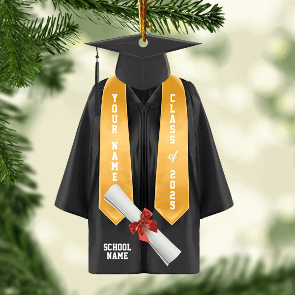 Personalized Graduation Ornament, Custom Name, Color Graduation Gown, Class Of 2025, Graduation Gifts, Graduation Christmas Ornament - Image 5