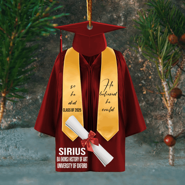 Personalized Graduation Ornament, Graduation Gown, Class Of 2025, Graduation Gifts, Graduation Christmas Custom Shape Ornament