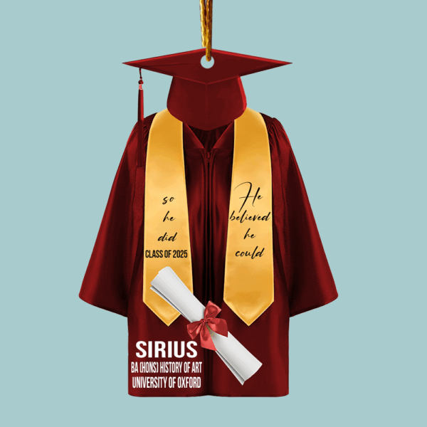 Personalized Graduation Ornament, Graduation Gown, Class Of 2025, Graduation Gifts, Graduation Christmas Custom Shape Ornament - Image 6