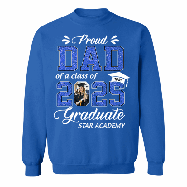 Personalized Graduation Shirts Class of 2025 for Proud Dad in Graduation of Son, Daughter, Gift for Dad - Image 9