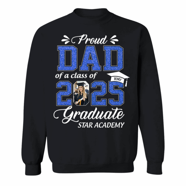 Personalized Graduation Shirts Class of 2025 for Proud Dad in Graduation of Son, Daughter, Gift for Dad - Image 6