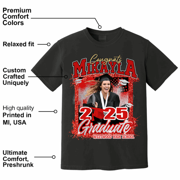 Personalized Graduation Shirts, Custom Photo 2025 Graduation Shirt - Image 4