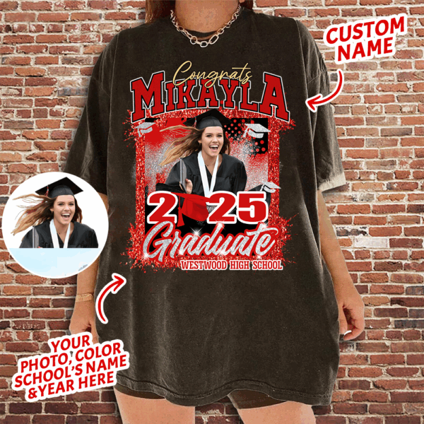 Personalized Graduation Shirts, Custom Photo 2025 Graduation Shirt