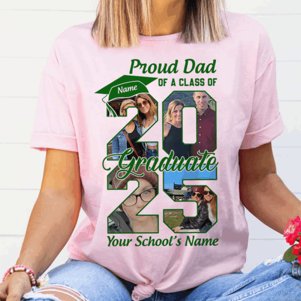 Personalized Graduation Shirts Proud Family Graduate 2025 Graduate Pictureand Photo Class Of 2025 Senior Family Shirt K1702 - Image 5