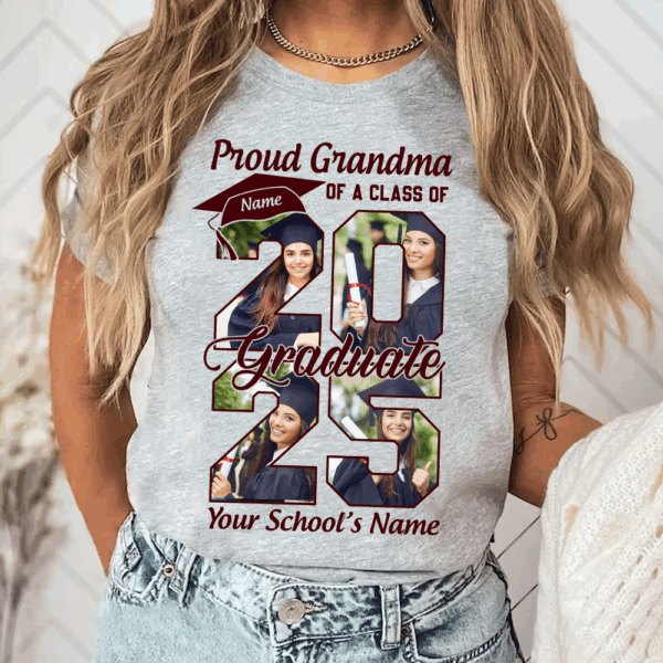 Personalized Graduation Shirts Proud Family Graduate 2025 Graduate Pictureand Photo Class Of 2025 Senior Family Shirt K1702 - Image 6