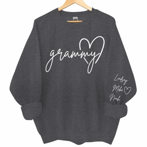 Personalized Grammy Shirt, Custom Grandma Hoodie, Cute Granny Outfit With Grandkids Names On Sleeve - Image 6