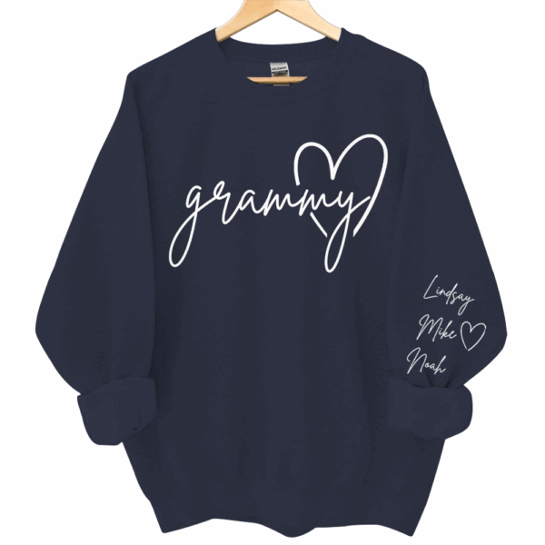 Personalized Grammy Shirt, Custom Grandma Hoodie, Cute Granny Outfit With Grandkids Names On Sleeve - Image 10