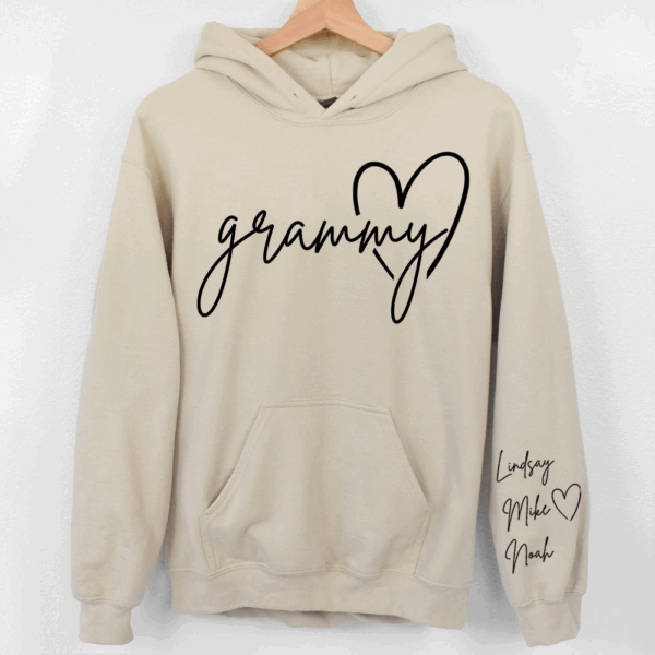 Personalized Grammy Shirt, Custom Grandma Hoodie, Cute Granny Outfit With Grandkids Names On Sleeve - Image 9