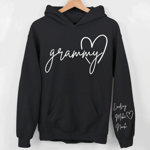 Personalized Grammy Shirt, Custom Grandma Hoodie, Cute Granny Outfit With Grandkids Names On Sleeve - Image 5