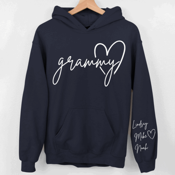Personalized Grammy Shirt, Custom Grandma Hoodie, Cute Granny Outfit With Grandkids Names On Sleeve - Image 11