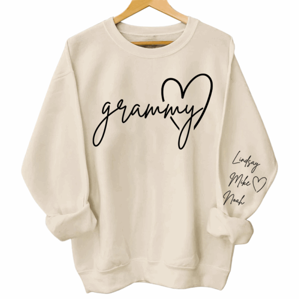 Personalized Grammy Shirt, Custom Grandma Hoodie, Cute Granny Outfit With Grandkids Names On Sleeve - Image 8