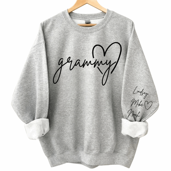 Personalized Grammy Shirt, Custom Grandma Hoodie, Cute Granny Outfit With Grandkids Names On Sleeve - Image 12
