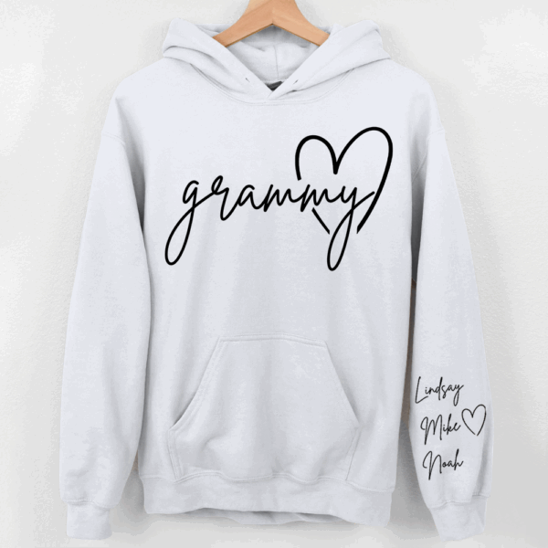 Personalized Grammy Shirt, Custom Grandma Hoodie, Cute Granny Outfit With Grandkids Names On Sleeve - Image 3