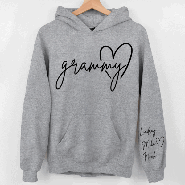 Personalized Grammy Shirt, Custom Grandma Hoodie, Cute Granny Outfit With Grandkids Names On Sleeve - Image 13