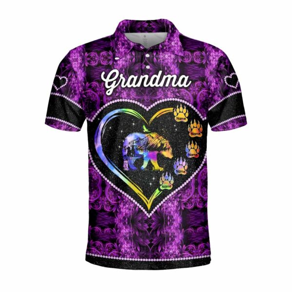 Personalized Grandma Bear Heart 3D Shirt Grandma With Grandkids Name Bear 3D All Over Print Shirt Hoodie Zip Hoodie - Image 2