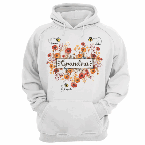 Personalized Grandma Bee Boho Wild Flowers And Grandkids Mother's Day Shirt - Image 9