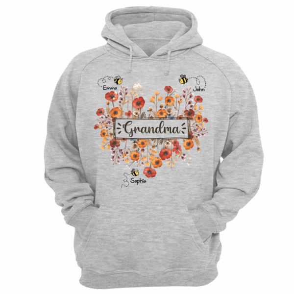 Personalized Grandma Bee Boho Wild Flowers And Grandkids Mother's Day Shirt - Image 11