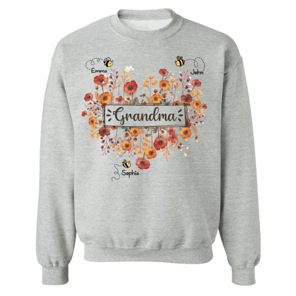 Personalized Grandma Bee Boho Wild Flowers And Grandkids Mother's Day Shirt - Image 8