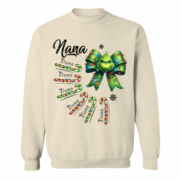 Personalized Grandma Christmas Candy Cane Coquette Bow Shirt, Custom Nana Mimi Funny Christmas Shirt - Image 10