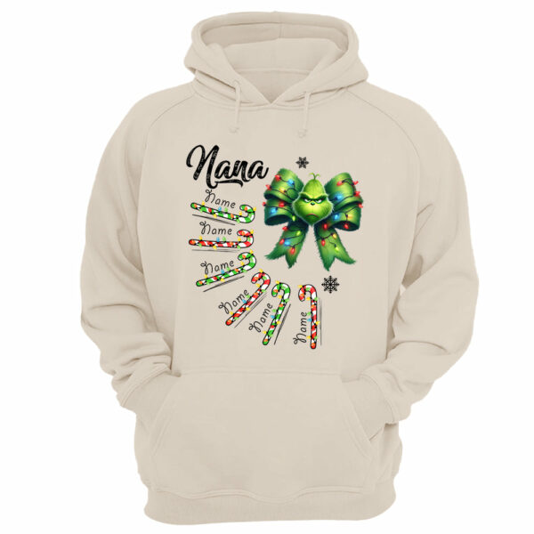 Personalized Grandma Christmas Candy Cane Coquette Bow Shirt, Custom Nana Mimi Funny Christmas Shirt - Image 11
