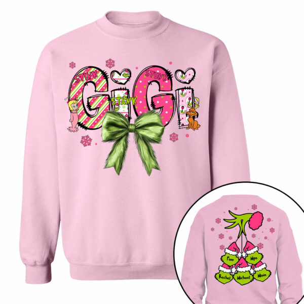 Personalized Grandma Coquette Sweatshirt, Custom Nana Mimi Gigi Shirt NA04 - Image 5