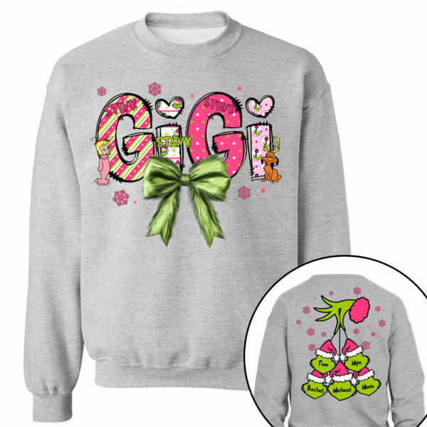 Personalized Grandma Coquette Sweatshirt, Custom Nana Mimi Gigi Shirt NA04 - Image 3