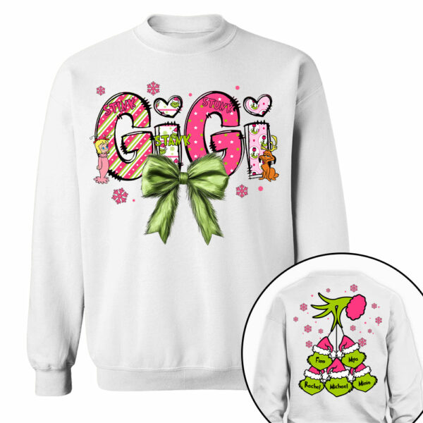 Personalized Grandma Coquette Sweatshirt, Custom Nana Mimi Gigi Shirt NA04 - Image 2