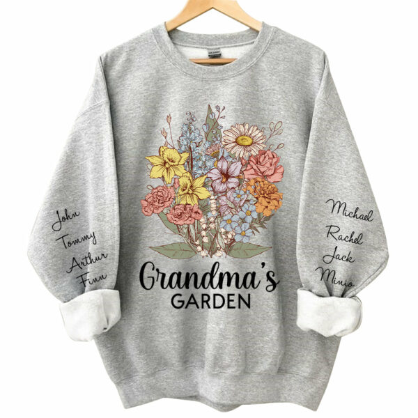 Personalized Grandma Garden Vintage Sweatshirt Gift For Grandmas - Birthday Gift For Mom - Image 8