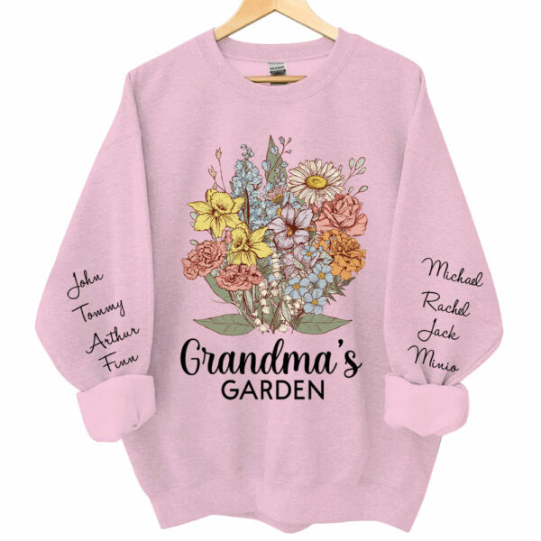 Personalized Grandma Garden Vintage Sweatshirt Gift For Grandmas - Birthday Gift For Mom - Image 6