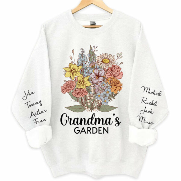 Personalized Grandma Garden Vintage Sweatshirt Gift For Grandmas - Birthday Gift For Mom - Image 2