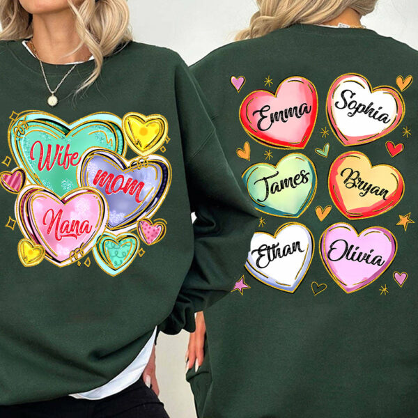 Personalized Grandma Heart Shirt, Custom Nickname Mom Grandma Shirts, Valentine Grandma Mom Gifts - Image 11