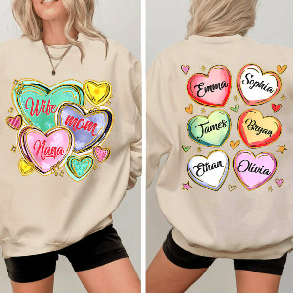 Personalized Grandma Heart Shirt, Custom Nickname Mom Grandma Shirts, Valentine Grandma Mom Gifts - Image 8