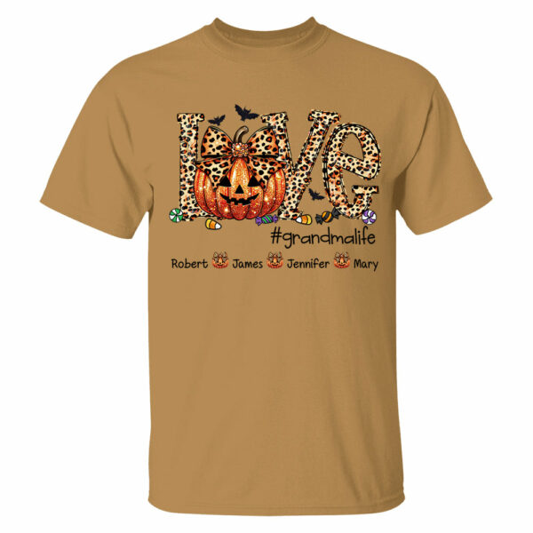 Personalized Grandma Life Leopard Coquette Bow Pumpkin For Give Nana And Kids Shirt - Image 7