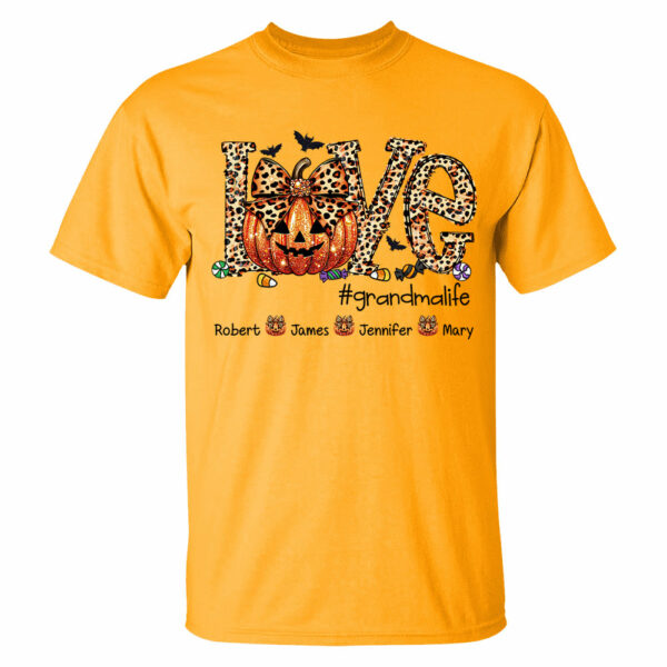 Personalized Grandma Life Leopard Coquette Bow Pumpkin For Give Nana And Kids Shirt - Image 12