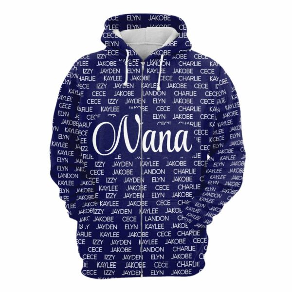 Personalized Grandma Nana 3D Shirt Nana With Grandkids Name 3D All Over Print Shirt Hoodie Zip Hoodie - Image 5