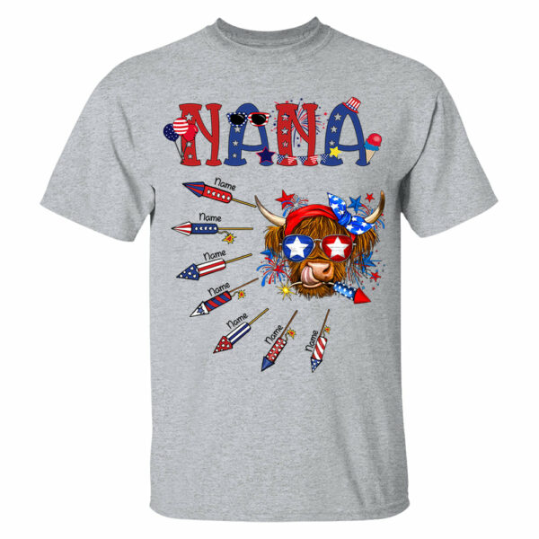 Personalized Grandma Patriotic With Firecrackers, Cute 4Th Of July Shirt For Grandma - Image 4