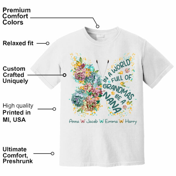 Personalized Grandma Shirt In a World Full of Grandmas Be a Mimi Custom T-Shirt with Grandkids Names - Gift for Mother's Day T1807 - Image 16