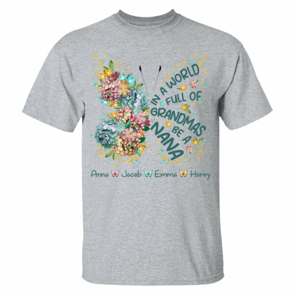 Personalized Grandma Shirt In a World Full of Grandmas Be a Mimi Custom T-Shirt with Grandkids Names - Gift for Mother's Day T1807 - Image 4