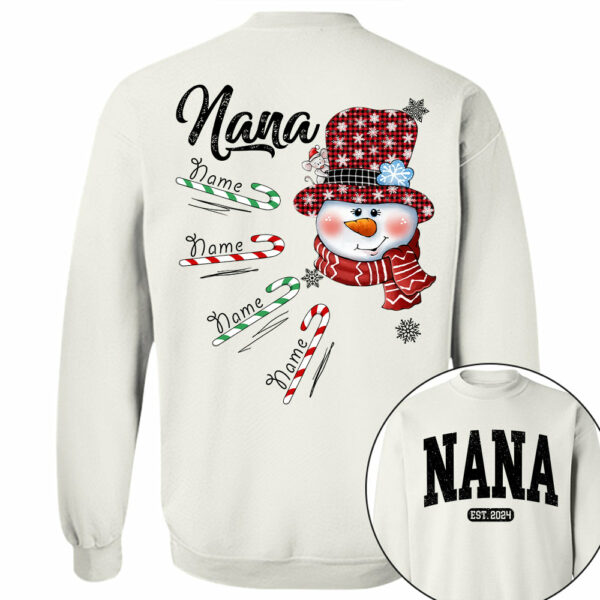 Personalized Grandma Snowman Candy Cane Christmas Shirt - Image 10