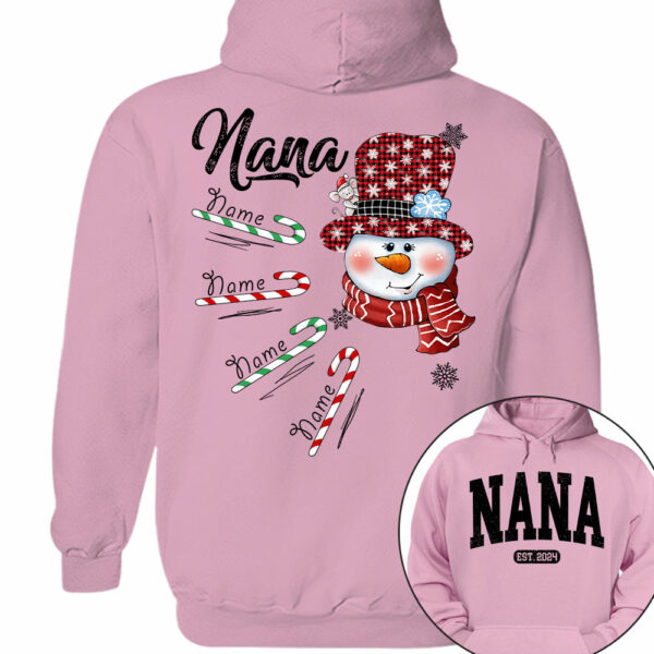 Personalized Grandma Snowman Candy Cane Christmas Shirt - Image 9