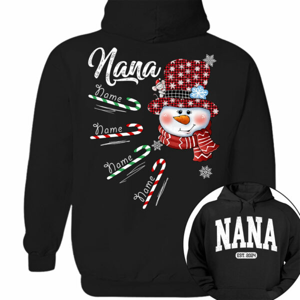 Personalized Grandma Snowman Candy Cane Christmas Shirt - Image 10